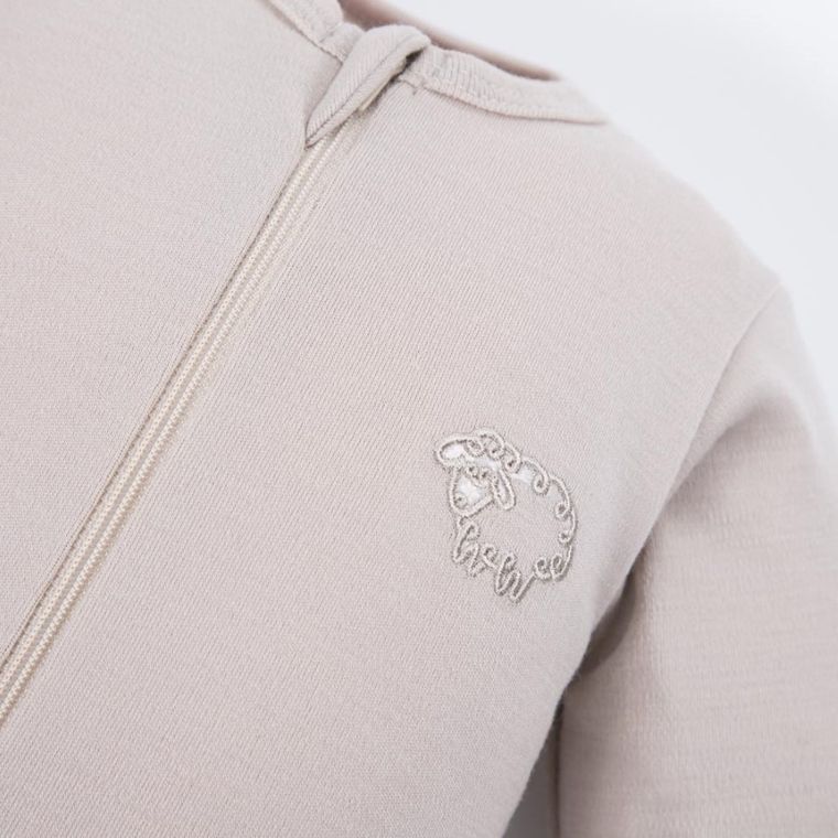 Pajac dziecięcy, wełna merino, beżowy, Eevi