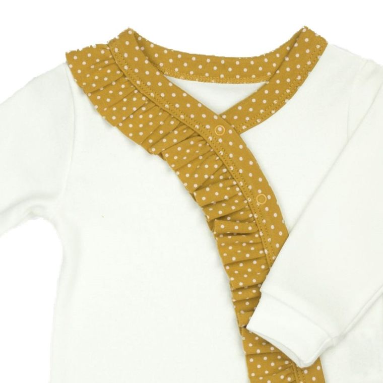 Pajac dziewczęcy, ecru, falbanka, Nicol