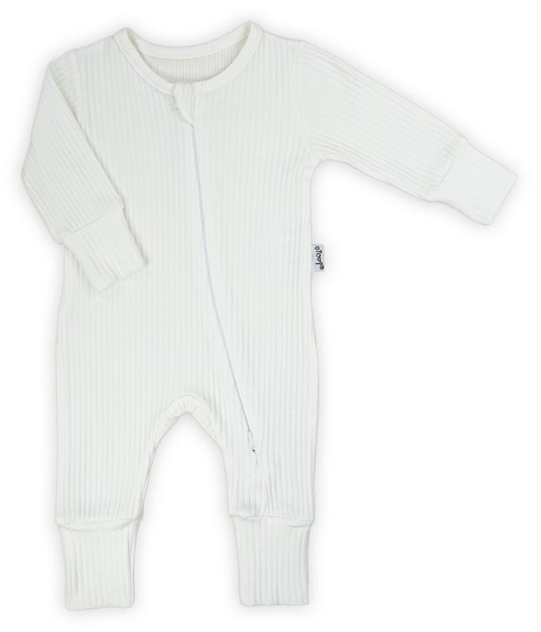 Pajac dziewczęcy, prążkowany, ecru, Nicol