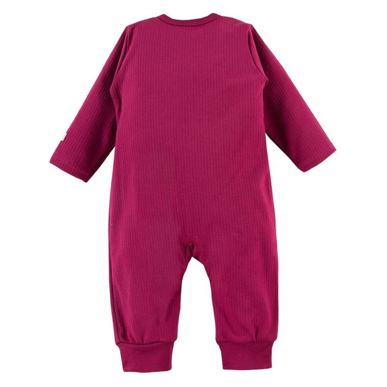 Pajac niemowlęcy, bordowy, kieszonka, Eevi