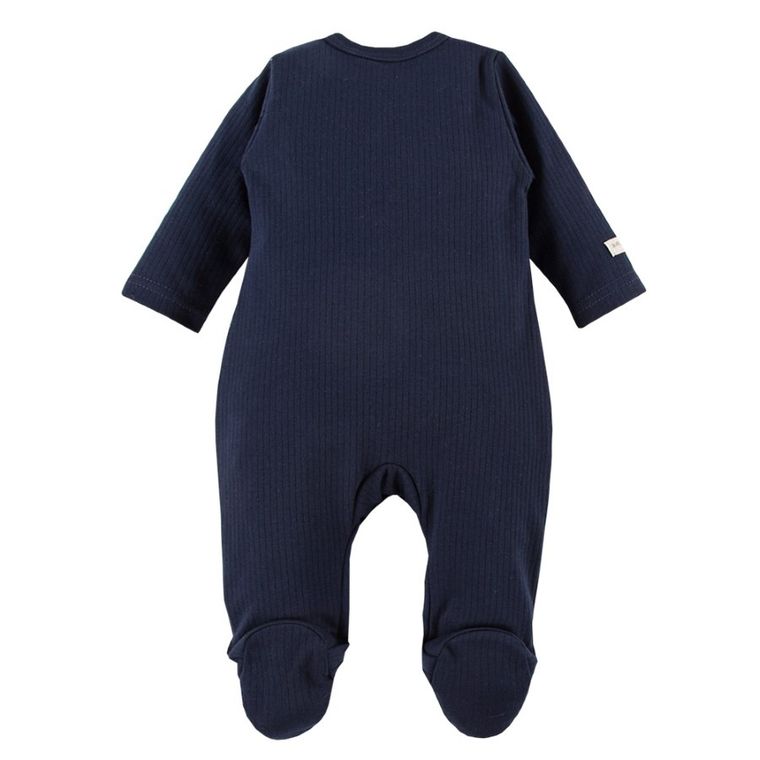 Pajac niemowlęcy, granatowy, kieszonka, Eevi