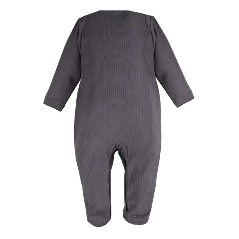 Pajac niemowlęcy, prążkowany, ciemnoszary, Eevi