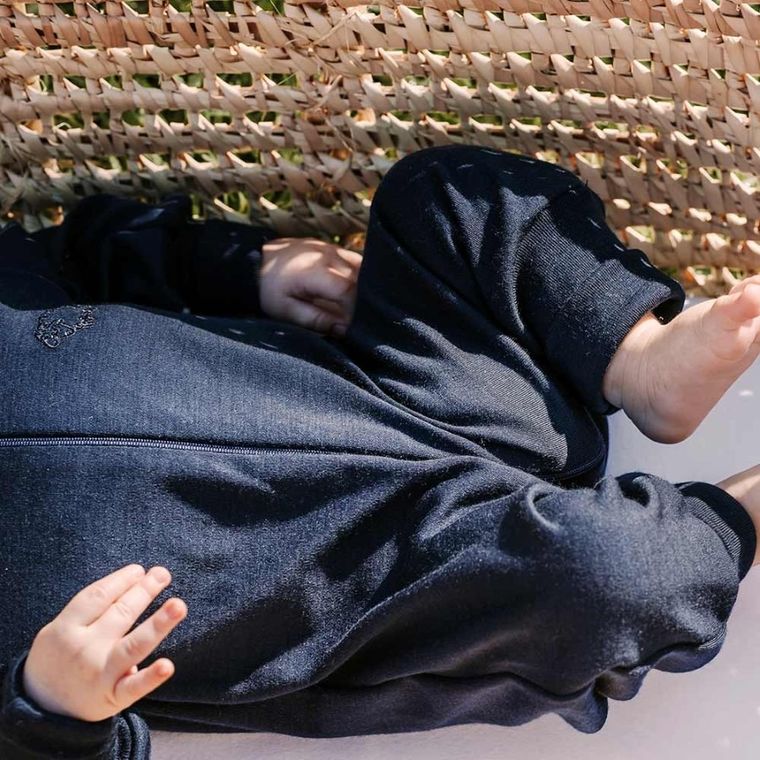 Pajac niemowlęcy, wełniany, granatowy, Eevi