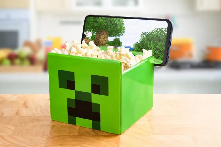 Paladone, Minecraft, Creeper, miseczka na przekąski z uchwytem na telefon