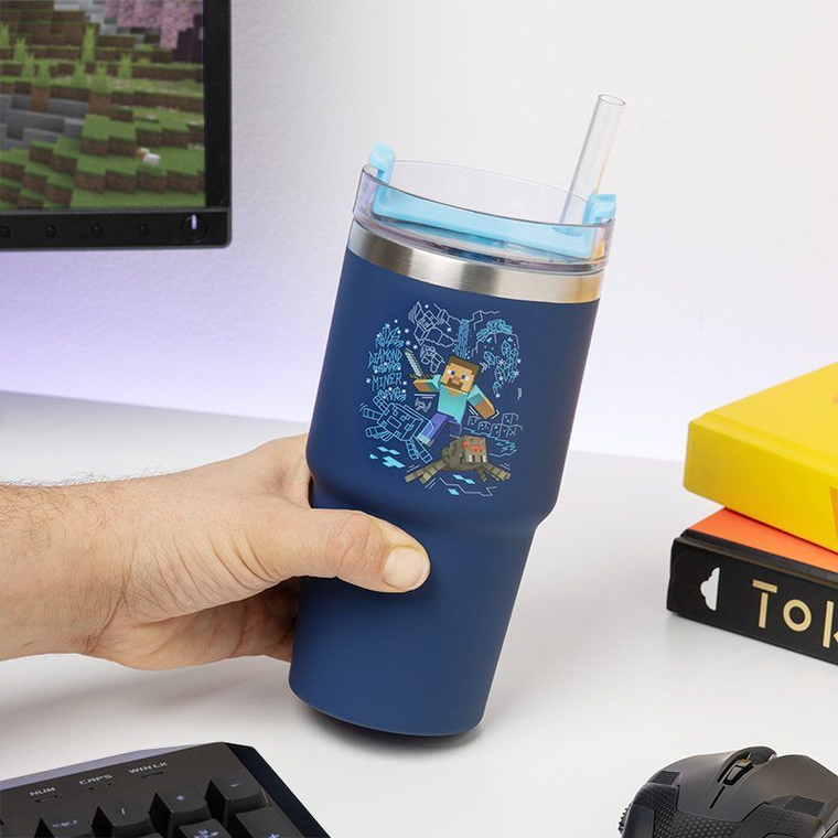 Paladone, Minecraft, kubek termiczny ze słomką,600 ml