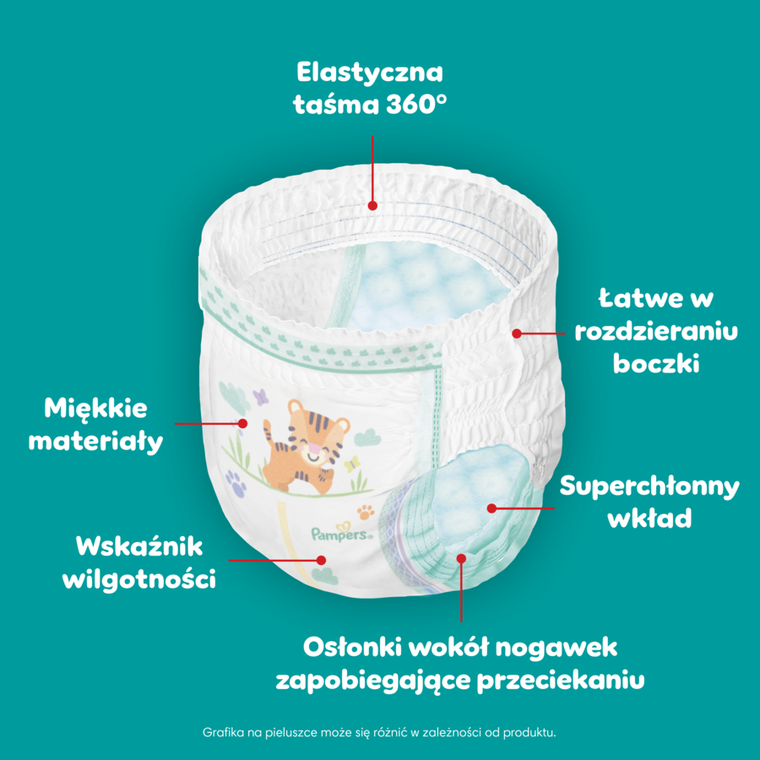Pampers, Active Baby, pieluchomajtki, rozmiar 8, 17+ kg, 64 szt.
