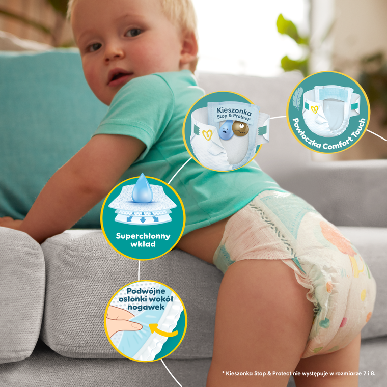 Pampers, Active Baby, pieluchy jednorazowe, rozmiar 6, 13-18 kg, 128 szt.