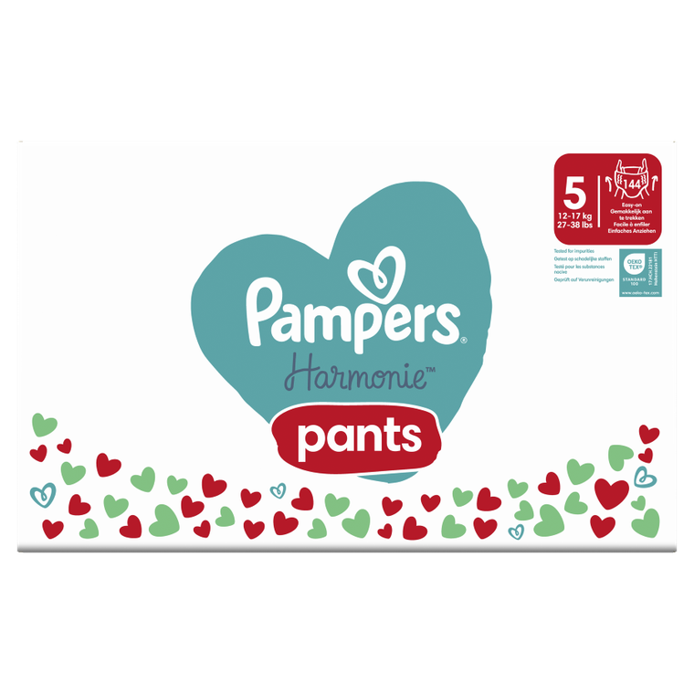 Pampers, Harmonie Baby, pieluchomajtki, rozmiar 5, 12-17 kg, 144 szt