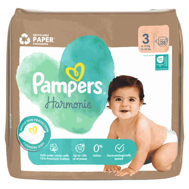 Pampers, Harmonie Baby, pieluchy jednorazowe, rozmiar 3, 6-10 kg, 28 szt.