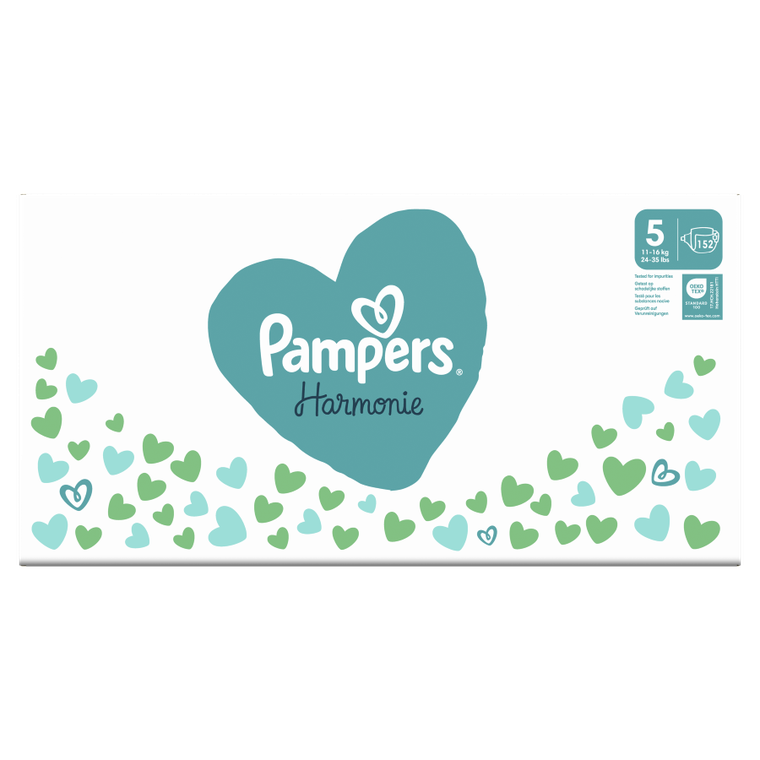 Pampers, Harmonie Baby, pieluchy jednorazowe rozmiar 5, 11-16 kg, 152 szt.