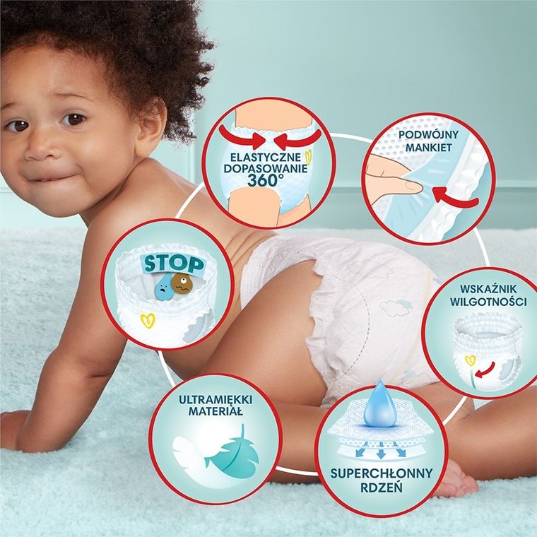 Pampers, Premium Care, Pieluchomajtki, rozmiar 6, 15+ kg, 93 szt.