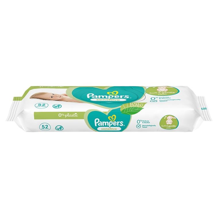 Pampers, Sensitive, chusteczki nawilżane, 52 szt.