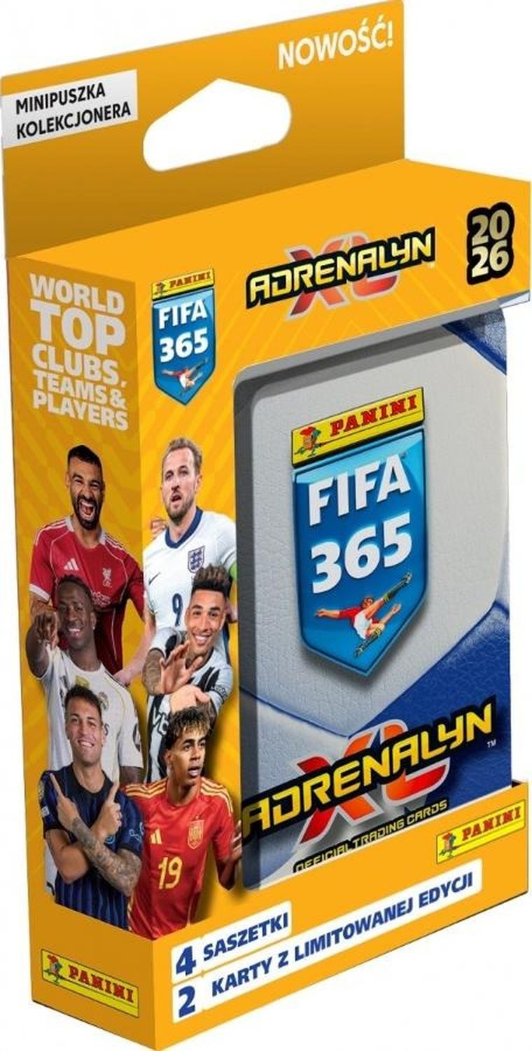 Panini, FIFA 365, Adrenalyn XL 2026, mini puszka kolekcjonera z kartami