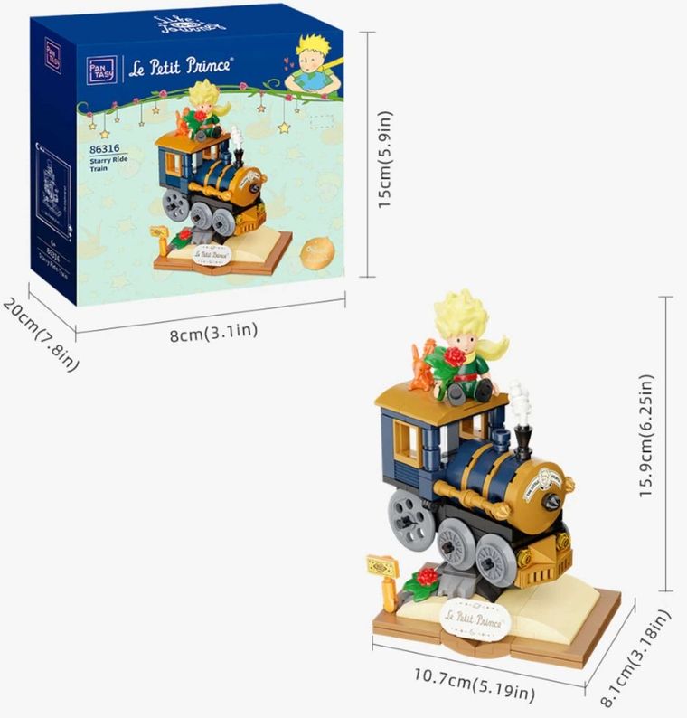 Pantasy, Mały Książę, Gwiezdna podróż, pociąg, klocki konstrukcyjne, 205 elementów
