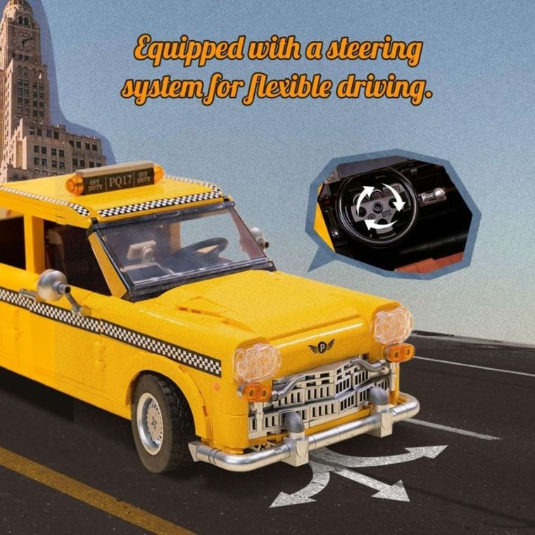 Pantasy, Retro, Taxi, pojazd, klocki konstrukcyjne, 1601 elementów