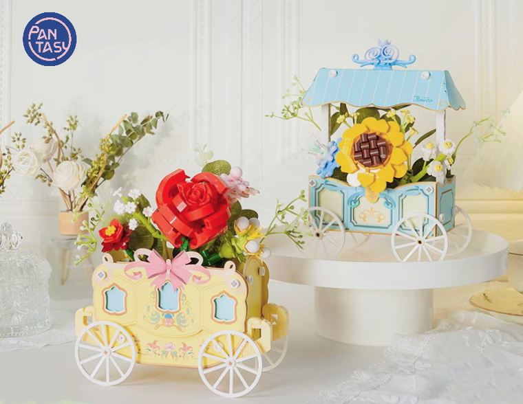 Pantasy, wózek kwiatowy ze słonecznikiem, klocki konstrukcyjne, 265 elementów