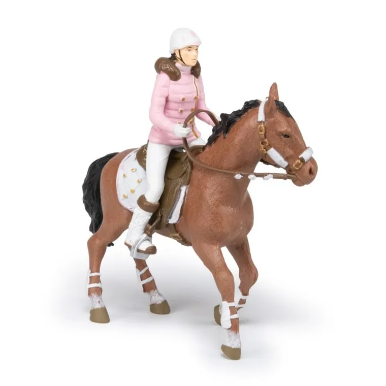 Papo, Jeździec dziewczyna w zimowym stroju, figurka