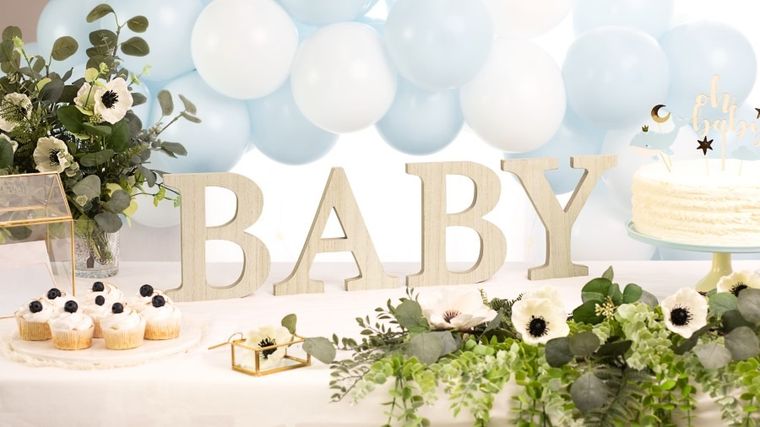 PartyDeco, BABY, drewniany napis, literki