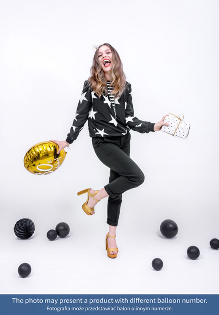 PartyDeco, balon foliowy, 50th Birthday, 45 cm, złoty