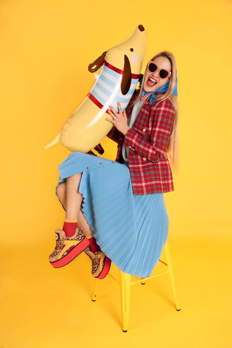 PartyDeco, balon foliowy Jamnik, 96-58 cm, mix, 1 szt.