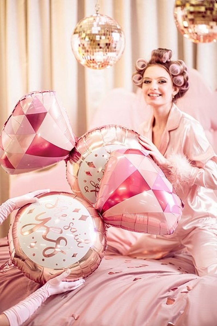 PartyDeco, balon foliowy, pierścionek, 41-72 cm