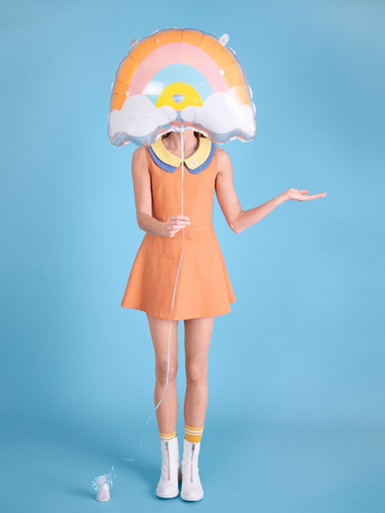 PartyDeco, balon foliowy Tęcza, 55-40 cm, mix, 1 szt.