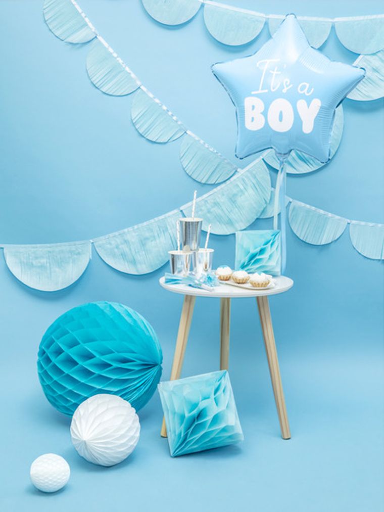 PartyDeco, balon foliowy, w kształcie gwiazdki, It's a Boy, 48 cm, niebieski