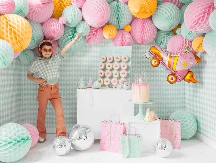 PartyDeco, balon foliowy Wrotka, 74-51 cm, mix, 1 szt.