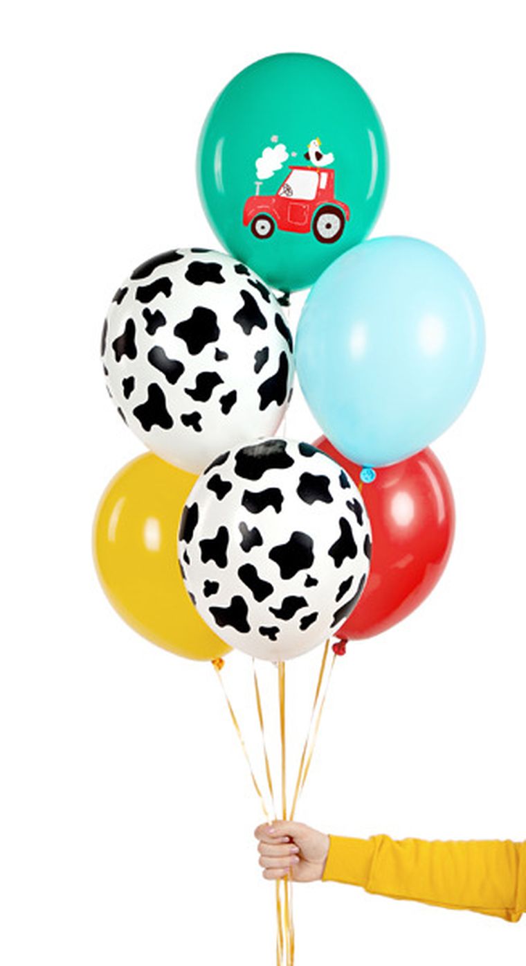 PartyDeco, balony 30 cm, Farma, mix, 6 szt.