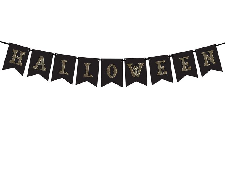 PartyDeco, baner, dekoracja na imprezę Halloween, czarny, 20-175 cm