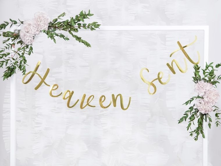 PartyDeco, baner Heaven Sent, złoty, 14,5-85 cm