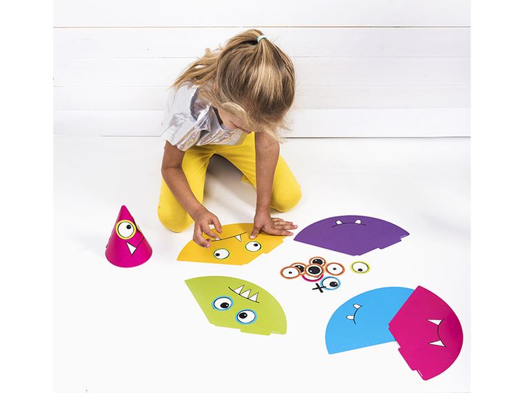 PartyDeco, czapeczki Potworki, mix, 10 cm, 6 szt.