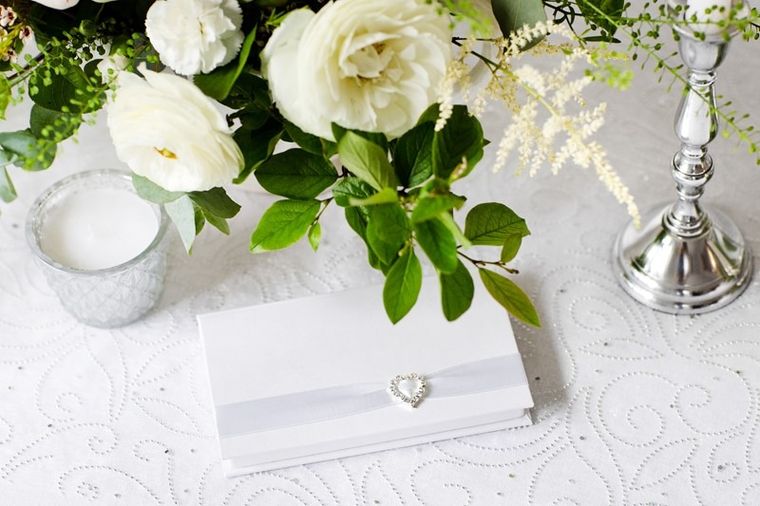 PartyDeco, dekoracyjna organza z nadrukiem, biała, 0,48-9 m