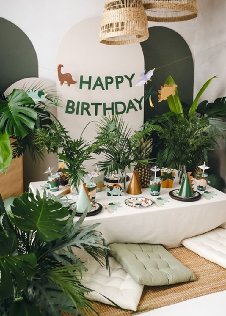 PartyDeco, dino, baner Happy Birthday, 3 m