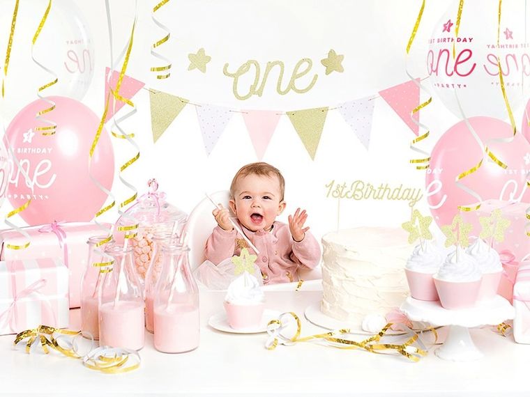 PartyDeco, girlanda 1st Birthday, Flagietki, 1,3m