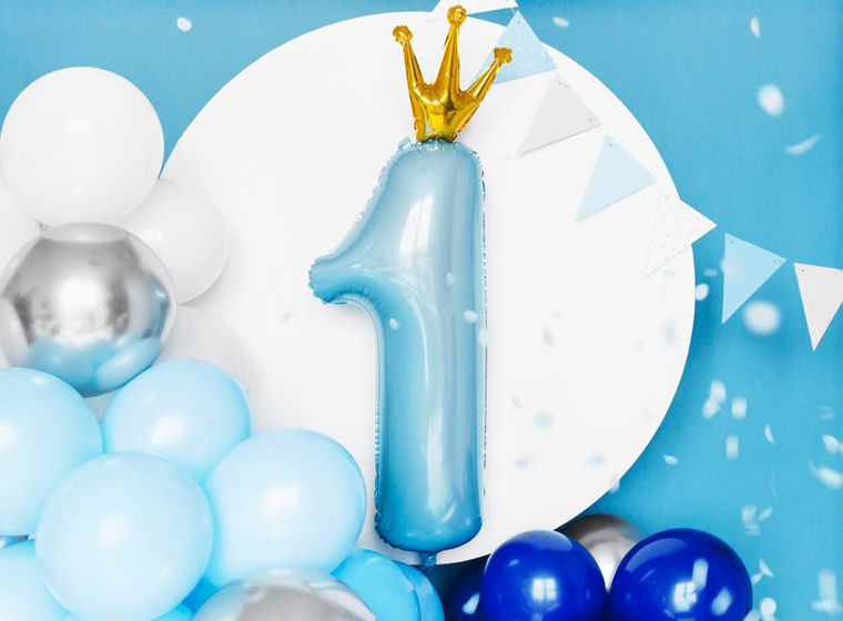 PartyDeco, girlanda balonowa, niebieska, 200 cm, 60 szt.