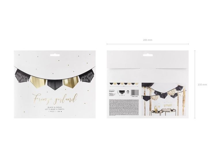 PartyDeco, girlanda bibułowo-foliowa, frędzle, 3m