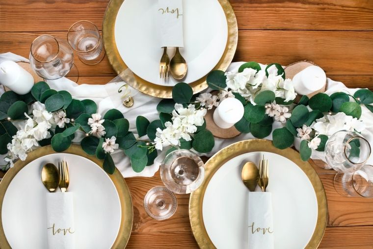 PartyDeco, girlanda, eukaliptus, LED, 2m