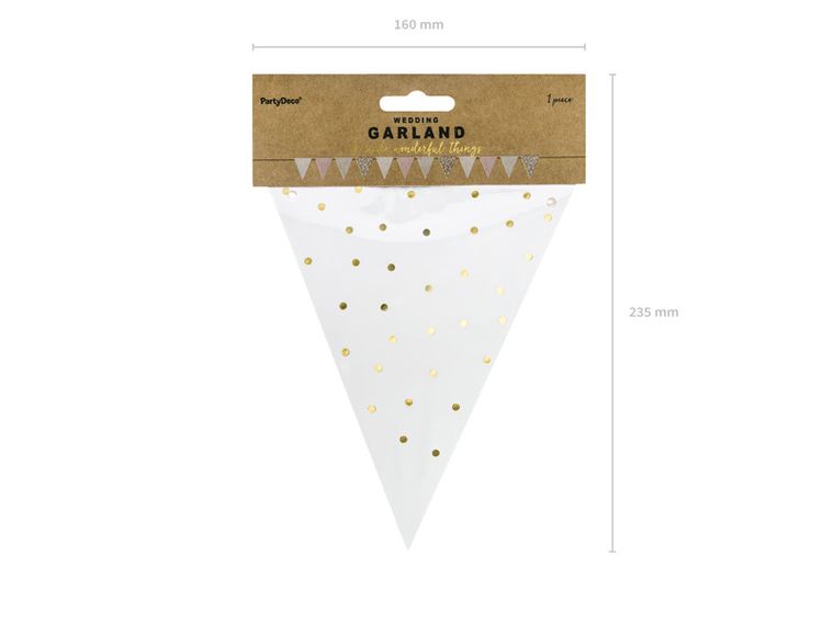 PartyDeco, girlanda flagietki, mix, 2,1 m