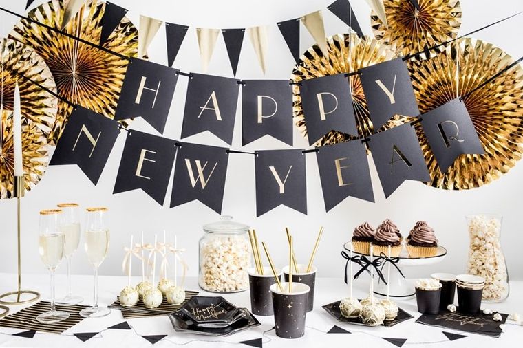 PartyDeco, girlanda flagietki, mix, 2,15 m