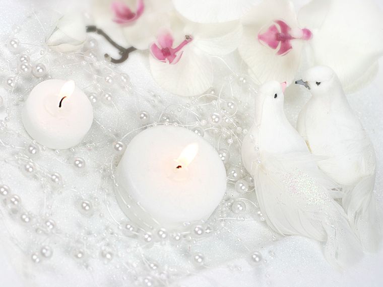 PartyDeco, girlandy perłowe do dekoracji weselnych, perłowy, 1, 3m, 5 szt.