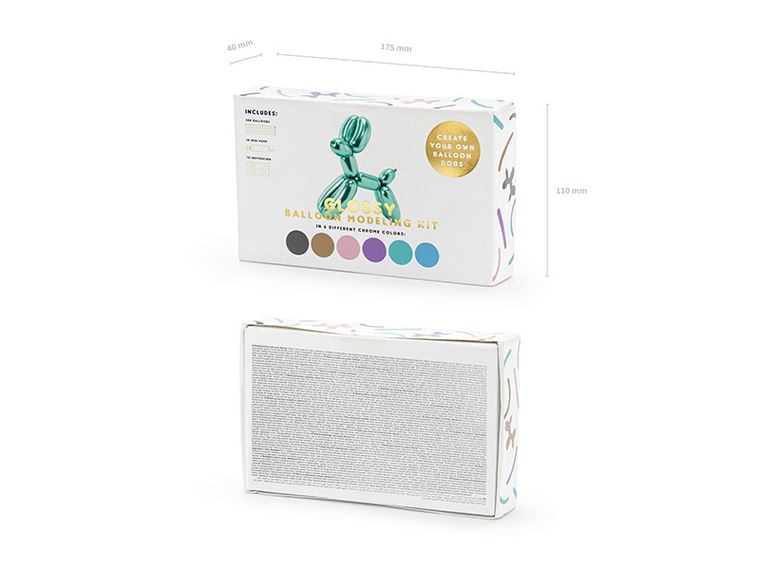 PartyDeco, Glossy, balony modeliny, 130 cm z pompką, 30 szt.