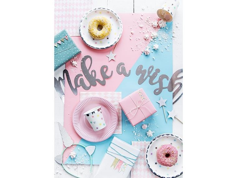 PartyDeco, Jednorożec Party, toppery, dekoracje do muffinek, jednorożec-gwiazdki, 11,5 cm, 6 szt.