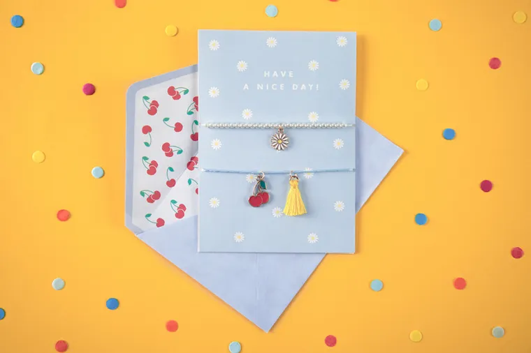 PartyDeco, kartka z bransoletkami Have a nice day!, 10.5-14.8 cm, 1 szt.