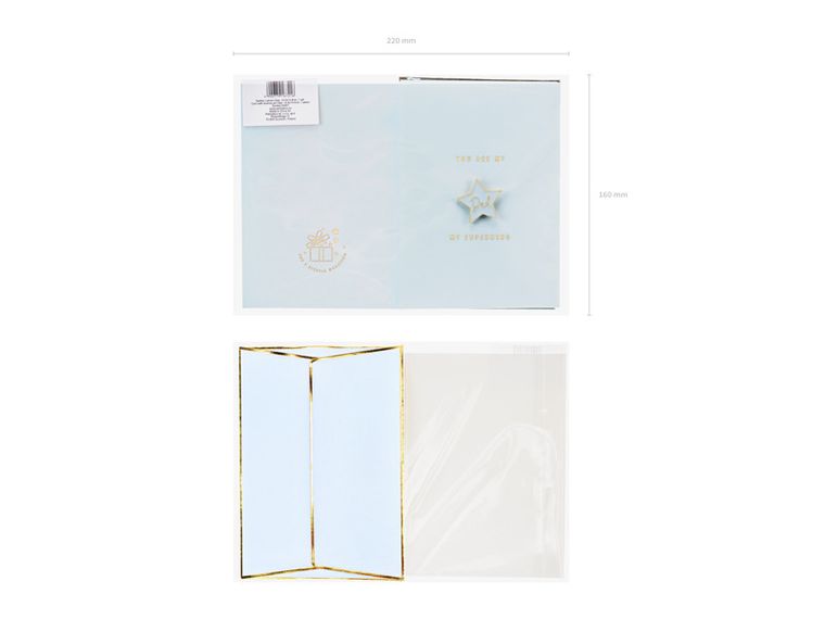 PartyDeco, kartka z pinem Dad, 10.5-14.8 cm, 1 szt.