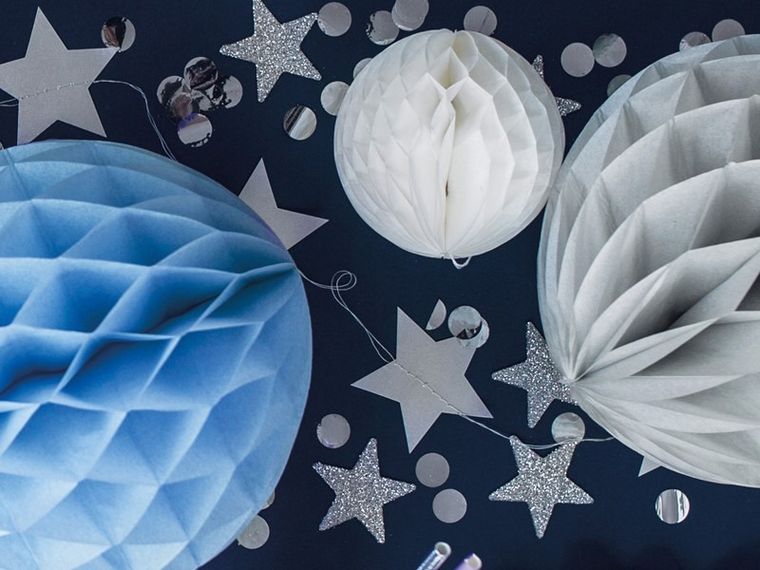 PartyDeco, konfetti party, kółka, srebrny, 15 g