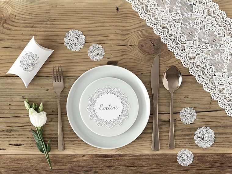 PartyDeco, koronka dekoracyjna, złamana biel, 15 cm, 9 m