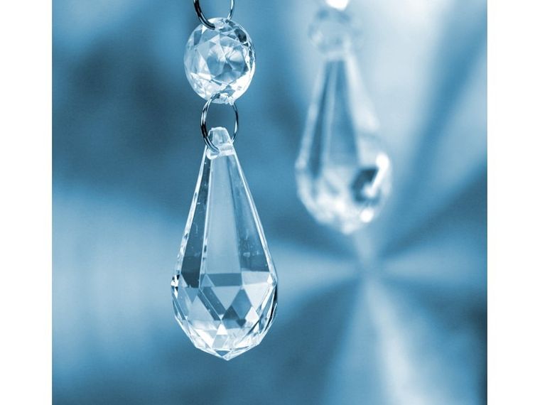 PartyDeco, kryształowe zawieszki krople, bezbarwny, 23-51 mm, 5 szt.