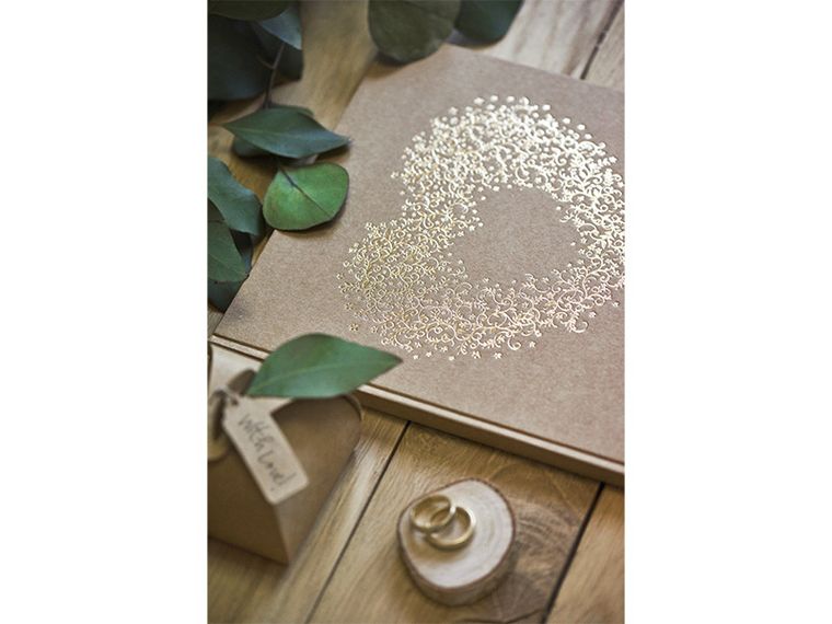 PartyDeco, księga gości weselnych, 20,5-20,5 cm, kraft, 22 kartki