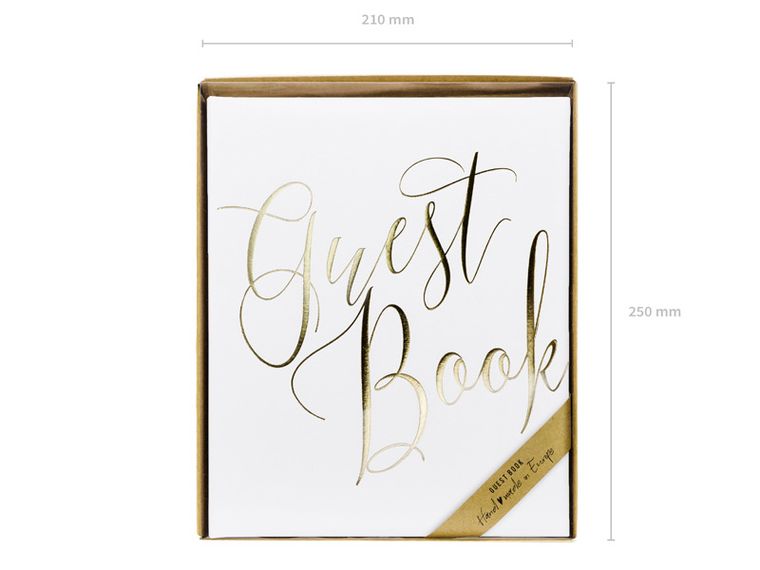 PartyDeco, księga gości weselnych guest book, 20-24,5 cm, biała, 22 kartki